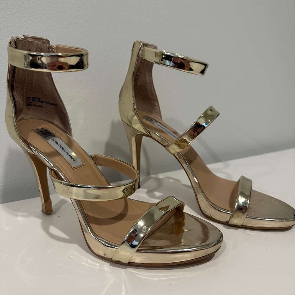 INC Gold Heels Size 8